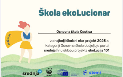 Veliko priznanje: Naš projekt „Glas mladih protiv tišine boli“ proglašen najboljim u Hrvatskoj na natječaju ekoLucija 101